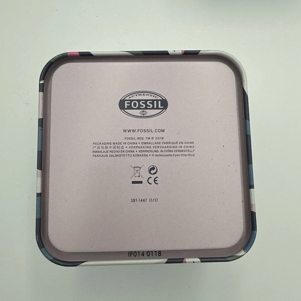 Fossil Watch Metal Tin Empty Box 